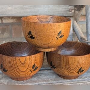 Vintage Japanese Wooden Bowls